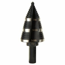 Klein Tools KTSB15 Step Drill Bit 15 Double Fluted 7/8 to 1-3/8-Inch