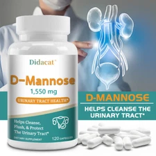 D-Mannose 1550mg 120 Capsules UTI Relief Urinary Tract Health Natural USA