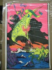 The Viking 1971 black light poster vintage psychedelic C984