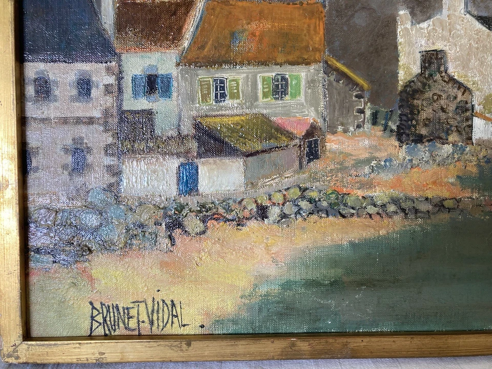 Michelle BRUNET VIDAL (1938):Vue des maisons bretonnes - Photo 3/4