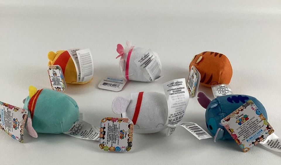 Disney Tsum Tsums Mini Plush Stuffed Toy 6pc Lot Pooh Tigger Stitch Dumbo w TAGS - Image 4 of 4