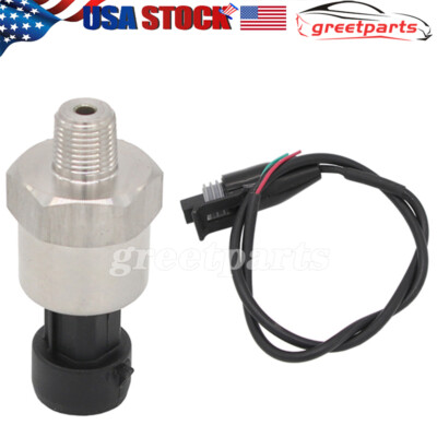 #ad Pressure Transducer Sender Sensor for Oil Fuel Air Water Stainless Steel 100psi $19.49