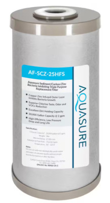 AQUASURE AF-SCZ-25HFS Fortitude V Series Sediment/Carbon/Zinc Filter