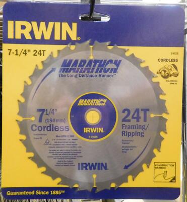 IRWIN 14025 7-1/4'' Marathon Cordless Circular Saw Blade Japan