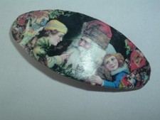 VINTAGE ST. NICK SANTA PLASTIC HAIR BARRETTE UP DO ACCESSORY