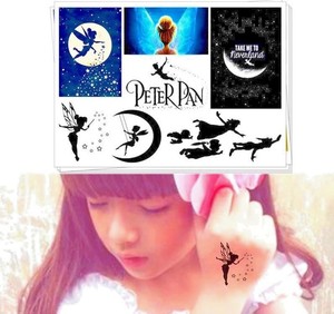 Peter Pan Fairies Kids Boys Girls Temporary Tattoos Birthday Gift