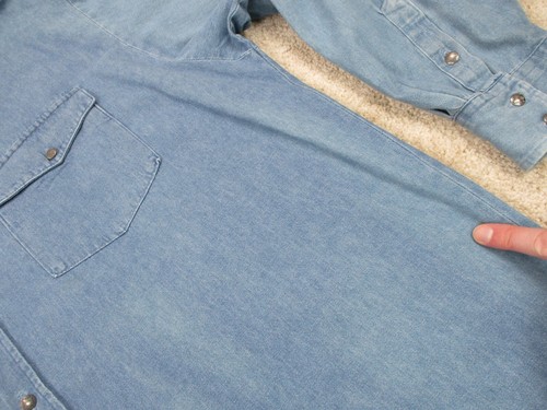 VINTAGE Roper Shirt Adult 2XL XXL Blue Denim Button Up Western Cowboy Mens USA - Picture 5 of 16