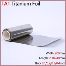 TA1 Pure Titanium Foil Sheet Fine Plate Strip Band Foil Thick 0.1/0.2/0.3/0.4mm