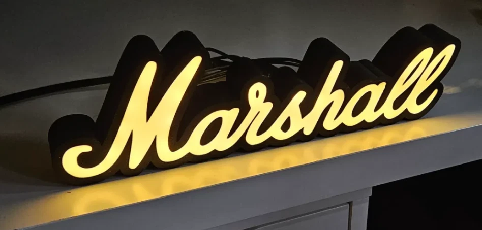 3D Printed Marshall Amp LED Lightbox – Fan Art Guitar Wall Lamp – Music Room - Изображение 3 из 3