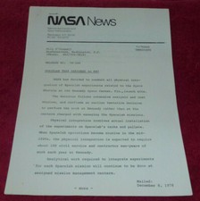 NASA News 1978 Spacelab Task Assigned to KSC