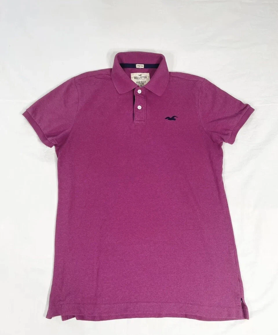 Hollister Epic Flex Mens Purple Short Sleeve Polo Shirt Size M eBay