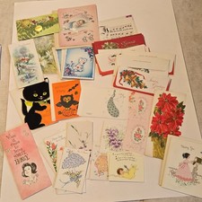 Mixed Assortment of Vintage Greeting Cards