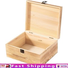 Extra Large Wooden Storage Box W/ Hinged Lid Jewelry Crafts  Keepsakes New