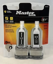 2 Pk Master Lock M1XTLJ Heavy Duty Outdoor Padlock Keyed-Alike 2-1/2” Shackle