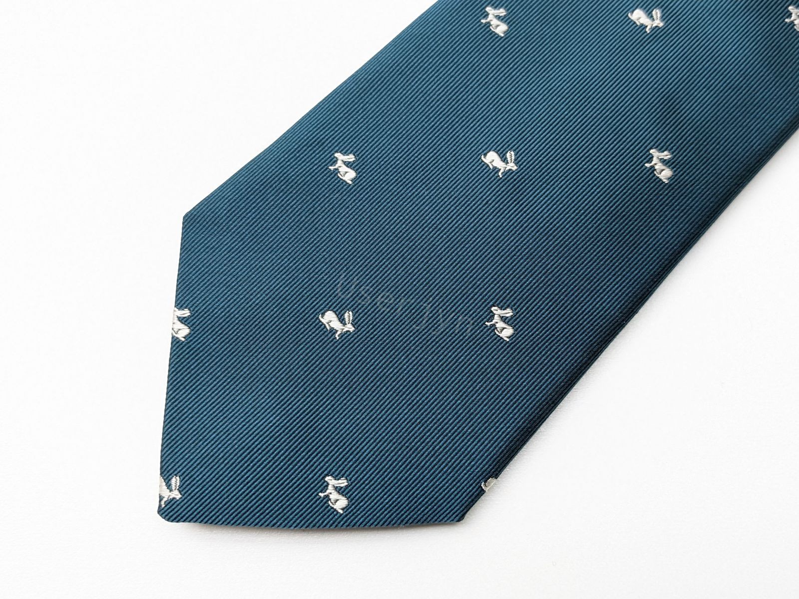 Paul Smith Men's Tiny Rabbit Silk Narrow Tie Teal BNWT | £110
