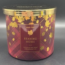 Goose Creek Staying Home 3 Wick Jar Candle 14.5 oz Amber Sandalwood Cozy