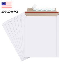 6"x8" White Flat Photo Mailers Document Envelopes Cardboard Self Sealing Mailers