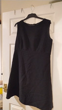 F&F Women’s Black A-Line Knee Length Sleeveless Round Neck Dress, Size 16, Zip
