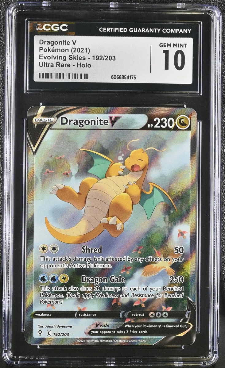 CGC 10 Dragonite V Evolving Skies 192/203 Ultra Rare Holo Pokemon