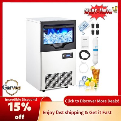 Self-Cleaning Commercial Ice Maker 100LBS/24H Production 33LBS Capacity Stainles
