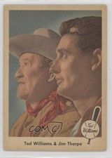 1959 Fleer Ted Williams Ted Williams and Jim Thorpe #70 HOF 18x4