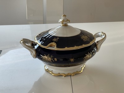 Weimar Katherina  Floral Etch Kobalt Big TUREEN- Excellent