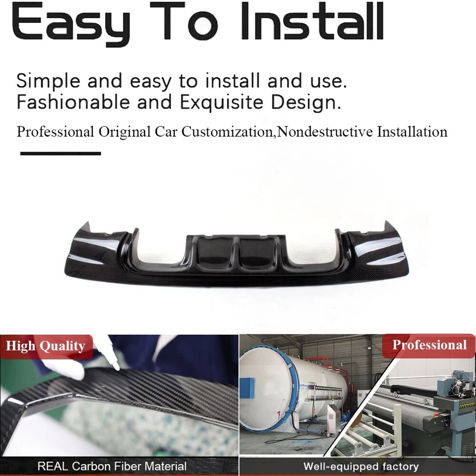 Alerón difusor labial parachoques trasero carbono real para BMW Serie 3 E46 M3 2000-2006 Foto 2 de 4