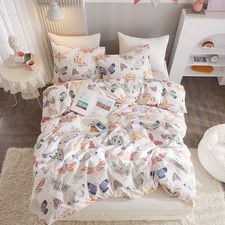 Twin Duvet Cover 100 Cotton Butterfly White for Cute Bedding Set 3Pcs Ultra ...
