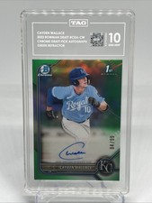 2022 Bowman Draft - Draft Pick Auto Cayden Wallace #CDA-CW Green Ref /99 TAG 10