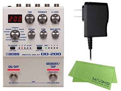 Boss DD-200 Digital Delay Pedal PSA-100S2 AC Adapter Marks Cloth Set
