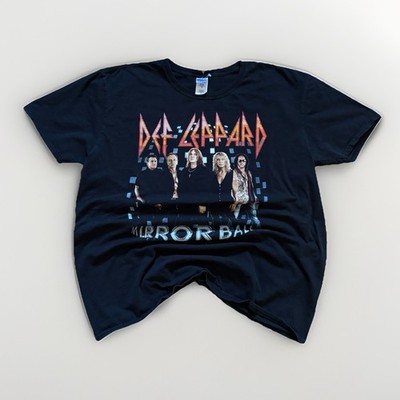 2011 Vintage Style Y2K Def Leppard Mirror Ball Tour T-Shirt Crew Black XL