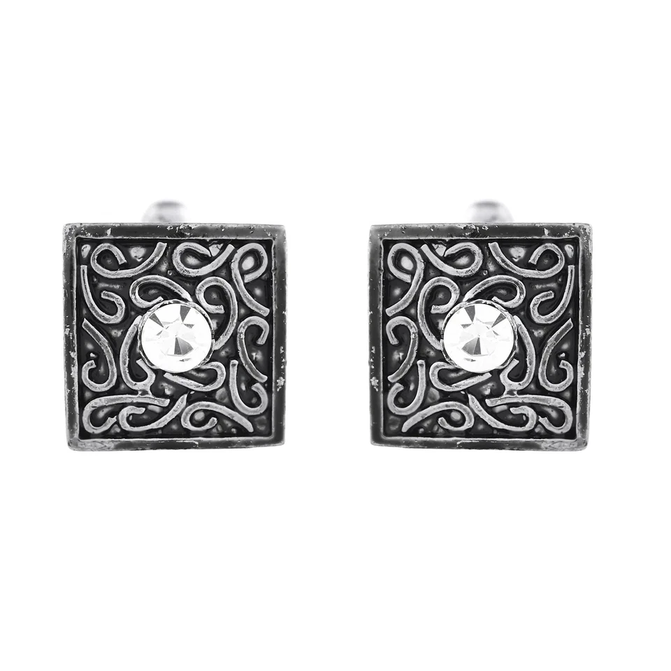 Exquis Boucle D'Oreille Carrée En Or Noir 14K Pour Hommes Et Gentilhommes - Photo 4/4