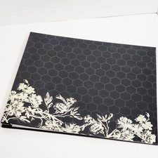 Black Floral Geometric 12x12 Scrap Book Expansion Album With 8 Page Protector
