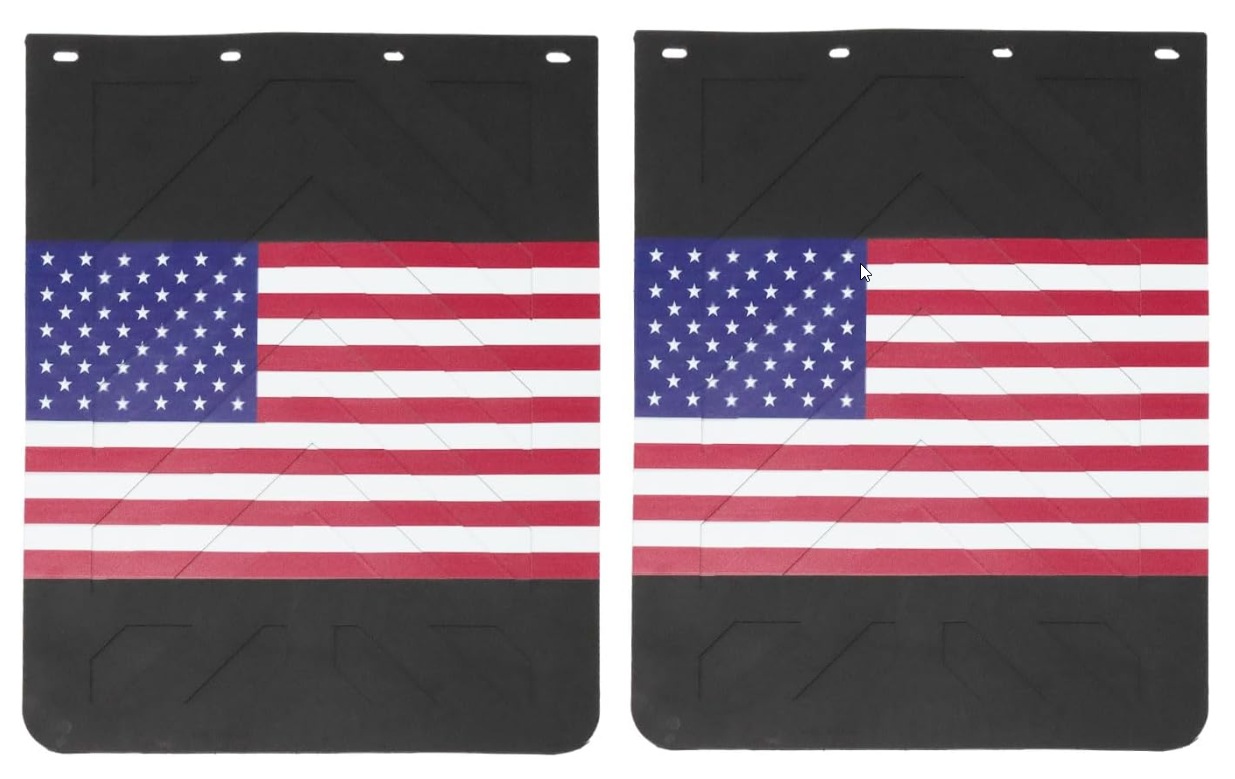 American Flag Heavy Duty PVC Polymer Mud Flaps for Semi Trucks & Trailers-image
