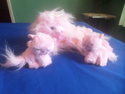 VINTAGE KITTY MAGIC PINK PLUSH KITTY WITH BABIES