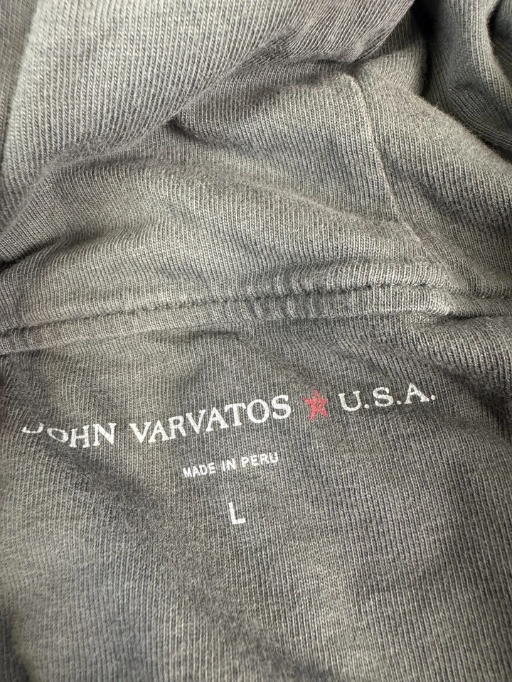Sudadera con Capucha John Varvatos Star EE. UU. Para Hombre Grande Gris Cremallera Completa Ligera Tejida Slub Foto 2 de 4