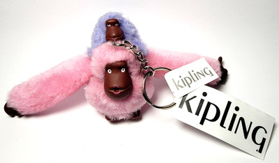 KIPLING MOM & BABY MONKEY Keychain Pink Frosting & Baby Light Purple  2''H
