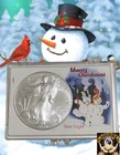 2026 $1 American Silver Eagle  Snowman MERRY CHRISTMAS Coin Holder