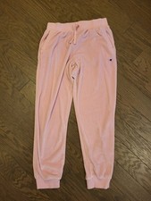 Girls Pink Velour Champion Sweatoants Joggers Size Large 14/16