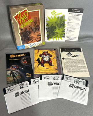 Vintage PC Computer Game Bad Blood 5.25 Discs Complete Box Instructions Inserts