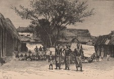 Porto Novo (Parangipettai)  (Hogbonou, Adjac&eacute;) - Group of Natives. Benin 1885