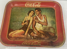Vintage  1970s repro Coca-Cola, Coke Soda Metal Serving Tray 12&rdquo; x 10&rdquo;