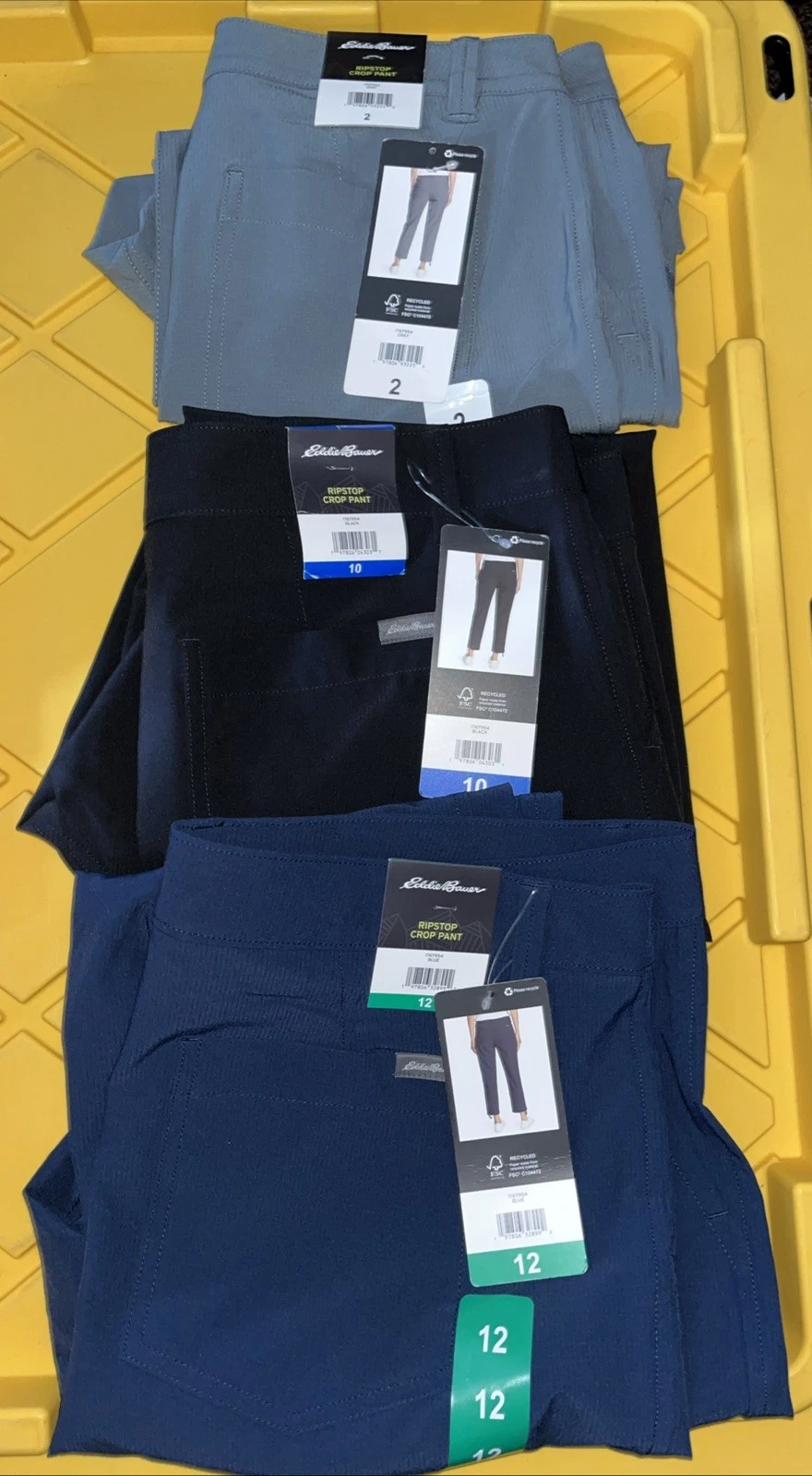 Eddie Bauer Ripstop Crop Capri Pants Cargo Pocket(1767954) BLACK GRAY BLUE PiCK