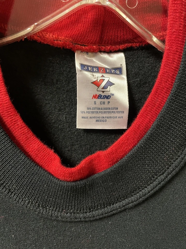 Sudadera Vintage Años 90 Mujer Navidad Invierno Cardenal Pequeña Negra Foto 4 de 4