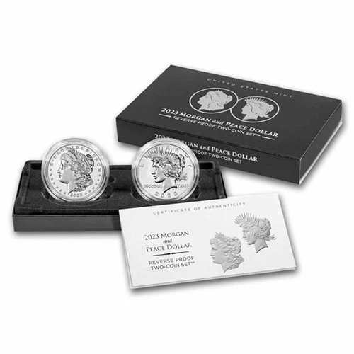 2023 MORGAN & PEACE DOLLAR US MINT SILVER REVERSE PROOF SET OGP/COA ~~ PRISTINE