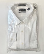 Nordstom White Classic Fit Non-Iron Mens Dress Shirt 100 Cotton 17 1/2 x 33