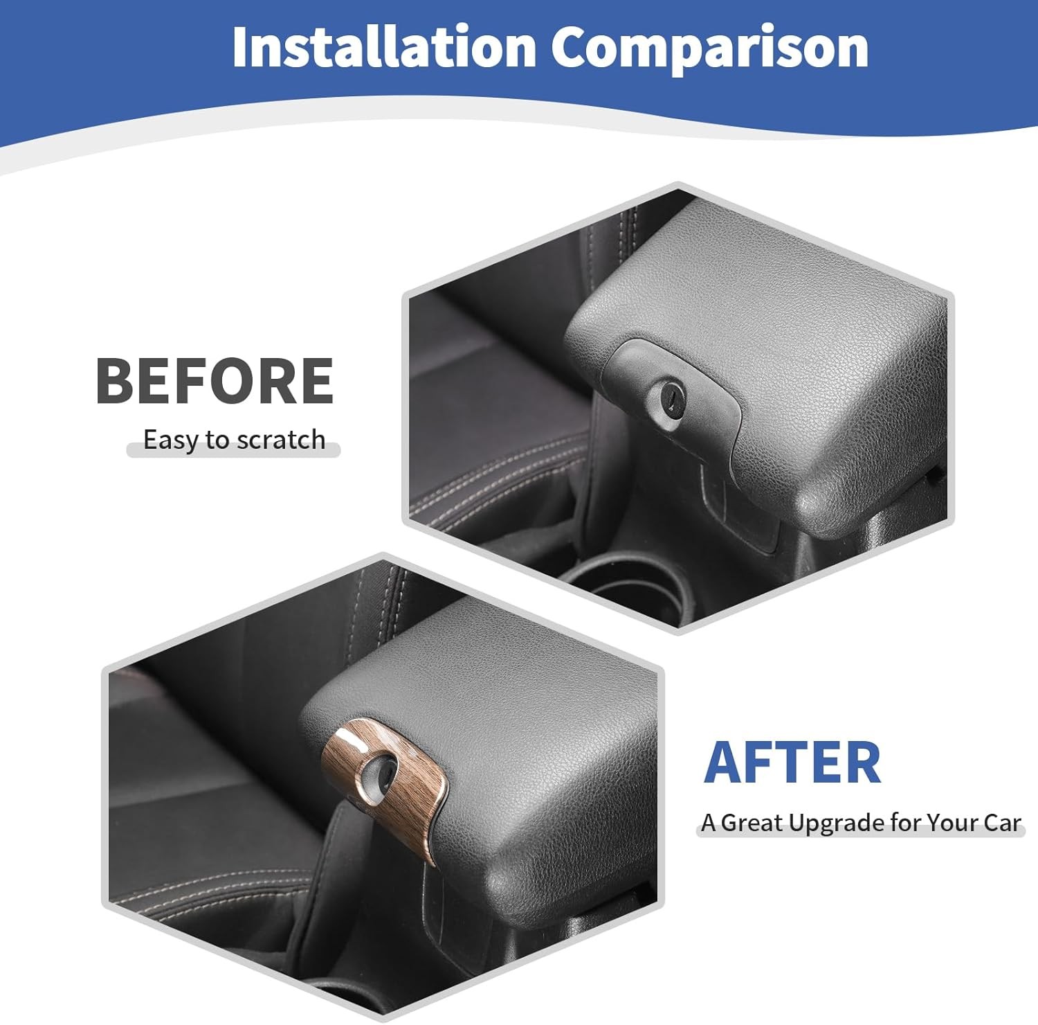 Center Console Armrest Keyhole Cover Trim for Wrangler JK JKU 2011-2017 Brown Wo thumbnail 2