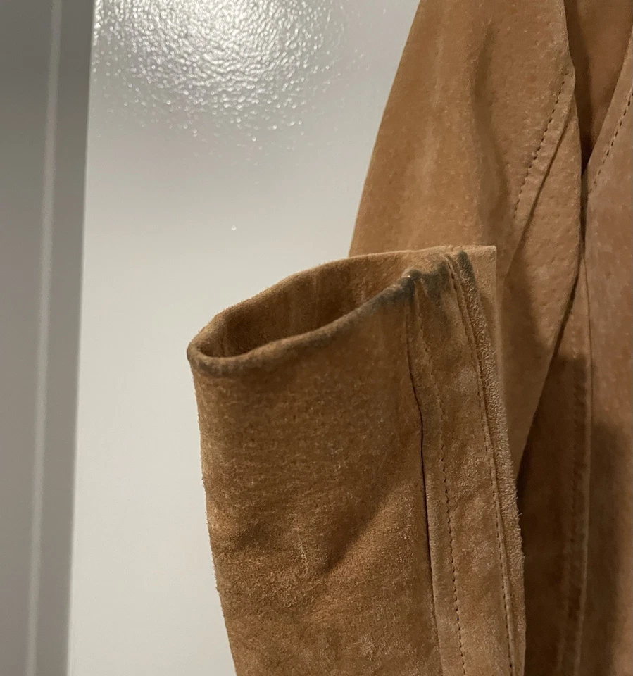 Ena Pelly New Yorker Biker Suede Leather Jacket Camel Size XS - image 4 of 4