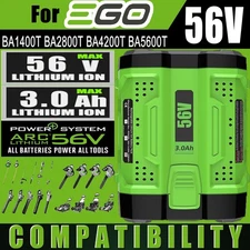 For EGO 56V 3.0AH Battery Lithium-Ion Power+Cordlss Tool BA1400T BA2800T BA4200T