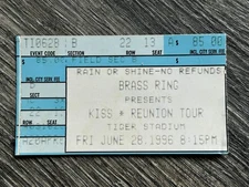 KISS Ticket Stub Tiger Stadium Detroit Alive Reunion Concert Tour Vintage Kiss